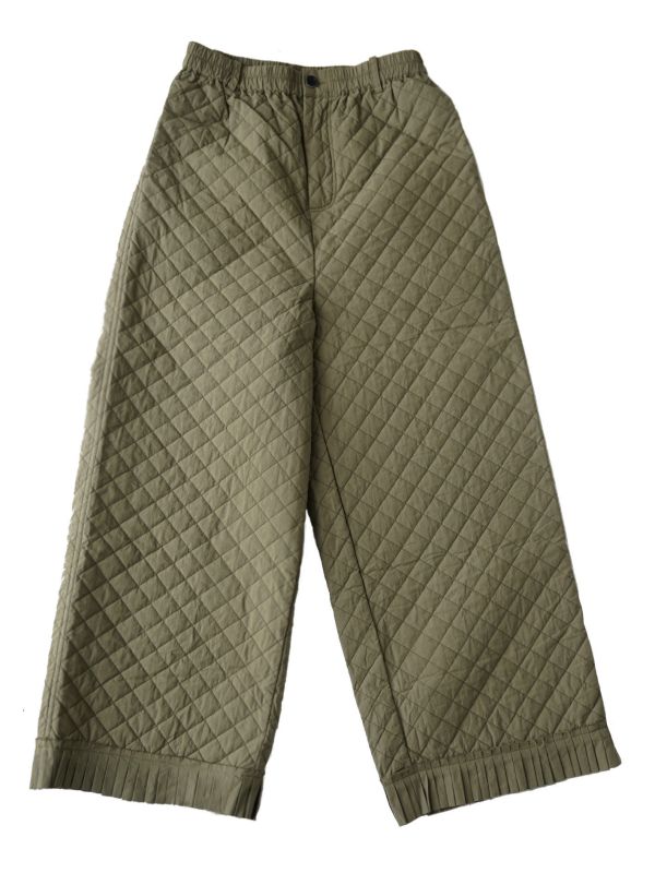 燕燕~秋冬新品 多色休閒直筒花邊褲 文藝復古絎棉條紋棉褲長褲 ab2533601 