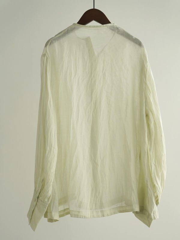 燕燕~春季法式～復古襯衫輕盈薄透寬鬆長袖小圓領苧麻休閒襯衫 ab2632601 