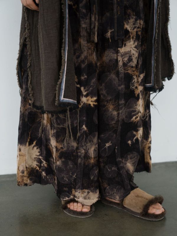 燕燕~秋冬款 復古提花紮染工藝直筒褲 百搭顯瘦雙層闊腿褲  ab2440001 (此件不退換） 