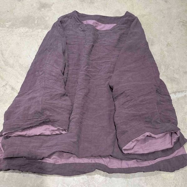 燕燕~秋冬新款 亞麻復古中長大版前短後長套頭衫 上衣 ab27801 