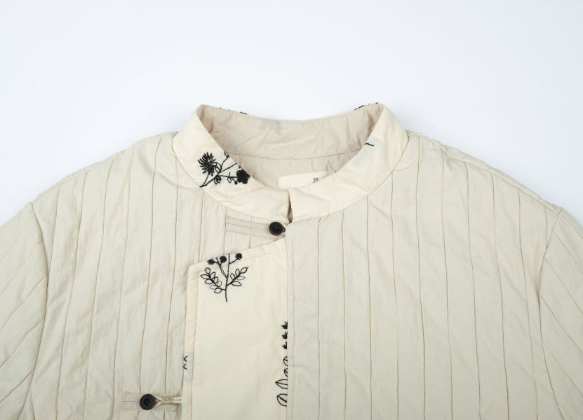 燕燕~秋冬款 復古新中式拼接繡花 偏襟加厚棉服棉衣上衣 外套  ab2327801 