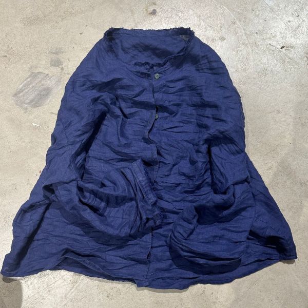 燕燕~早秋款 加厚苧麻 文藝復古立領毛邊做舊水洗開襟衫上衣 棉麻衫 