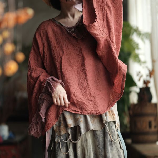 燕燕~復古文藝寬鬆套頭小衫襯衫 T恤 ab237401 (此件不退換） 