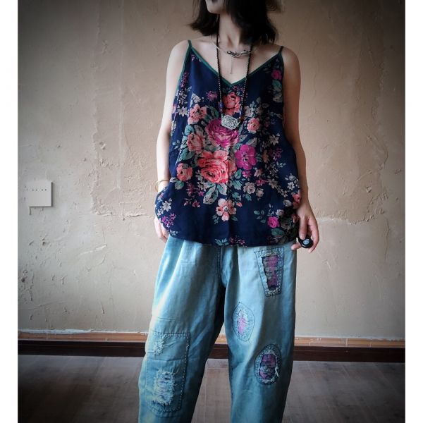 燕燕～雙層棉紗 百搭舒適寬鬆吊帶背心上衣 