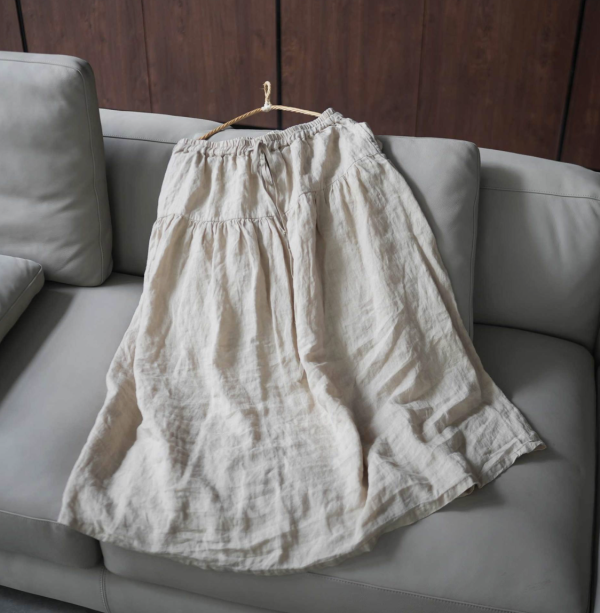 燕燕~亞麻寬鬆復古文藝休閒長裙 