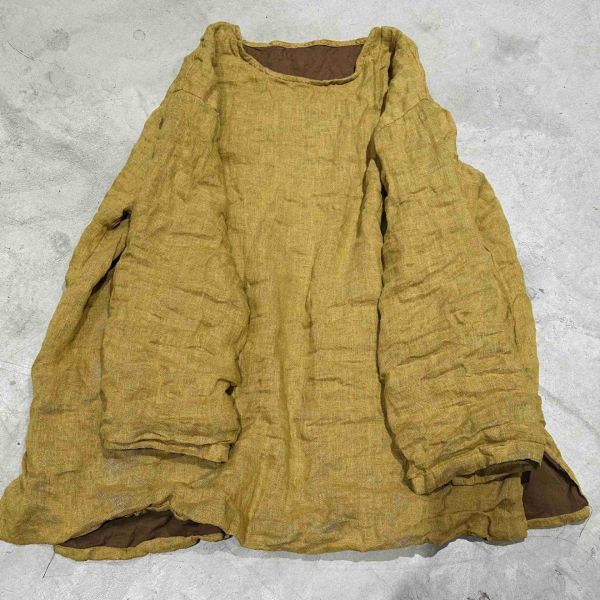 燕燕~亞麻 雙層套頭中長內搭外搭衫 上衣 ab27101 