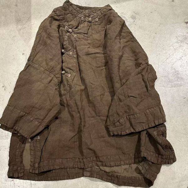 燕燕～秋冬款～復古做舊雙層中式盤扣偏襟外套 