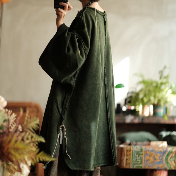 燕燕~復古文藝氛圍感寬鬆純棉中長款T恤 長版上衣 （寬鬆版型）abGMJ59901 