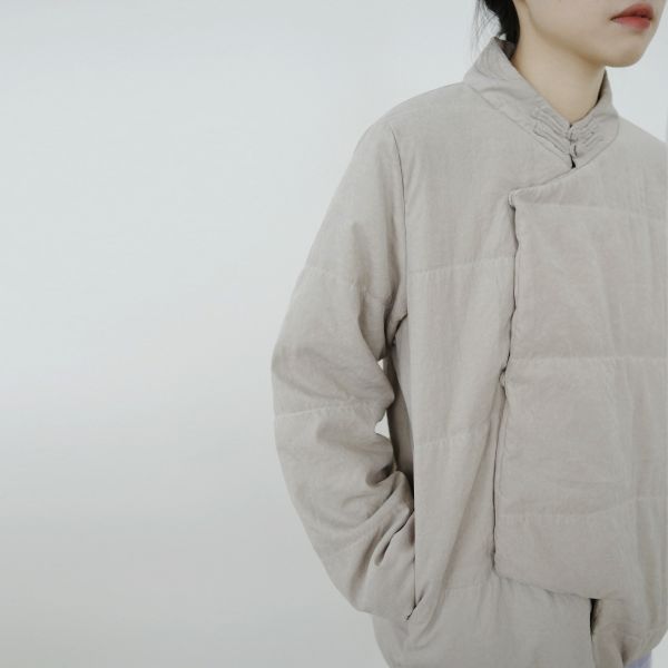 燕燕~仿銅氨 繭型廓形夾棉柔軟棉衣 外套 ab2235201 