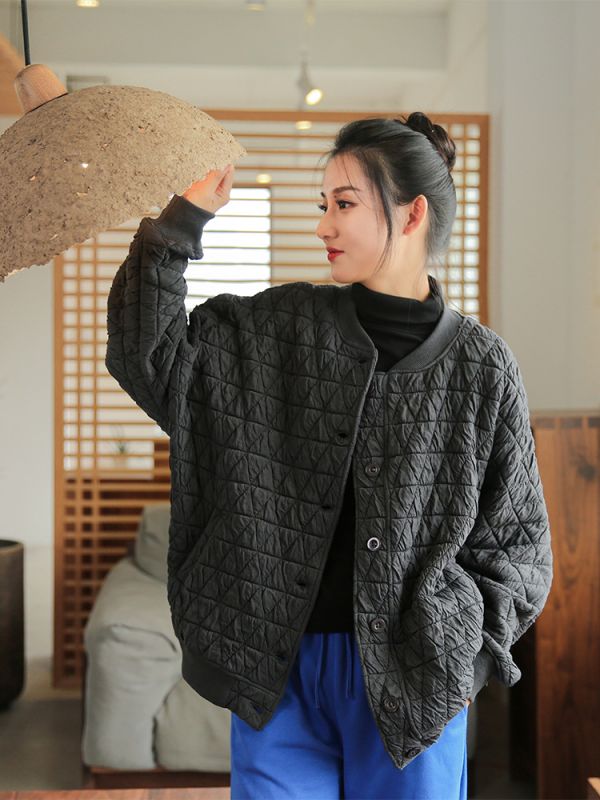 燕燕~棉麻商品~ 冬季新品   寬鬆顯瘦夾棉加厚外套 