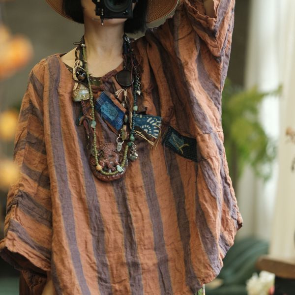 燕燕~小眾穿搭斜襟圓領T恤上衣  ab224601 