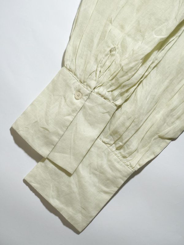 燕燕~春季法式～復古襯衫輕盈薄透寬鬆長袖小圓領苧麻休閒襯衫 ab2632601 