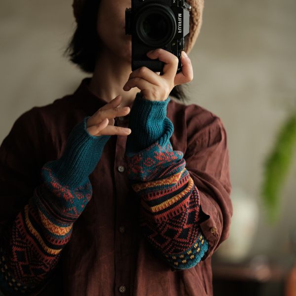 燕燕~文藝防曬防風保暖百搭毛線袖套 abSC09201 