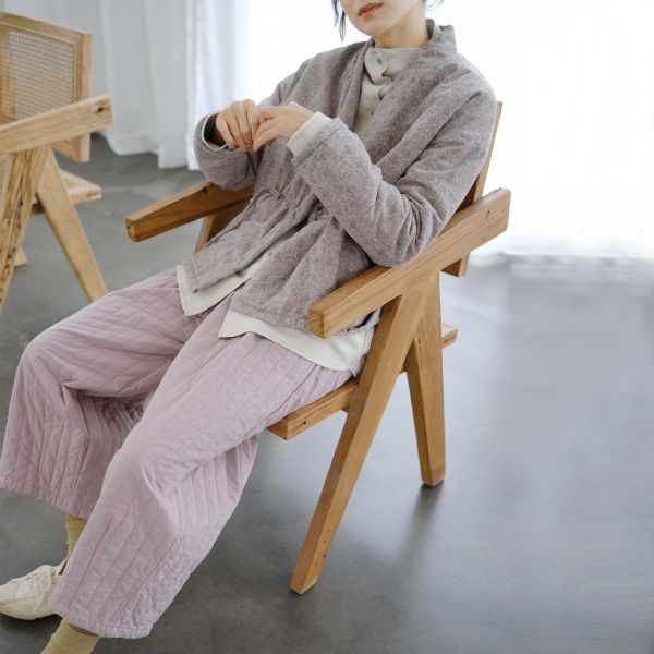 燕燕~棉麻商品~磨毛碎花 田園溫柔加厚 一粒扣棉衣外套. ab2237601 