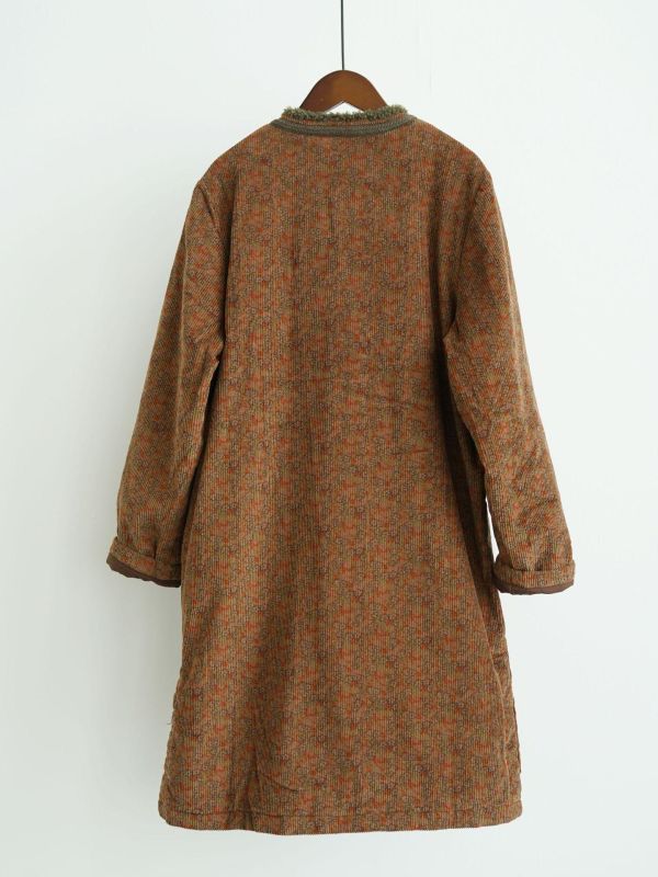 燕燕~原創全新中式斜襟印花燈芯絨夾棉旗袍洋裝 連身裙  ab2535501 