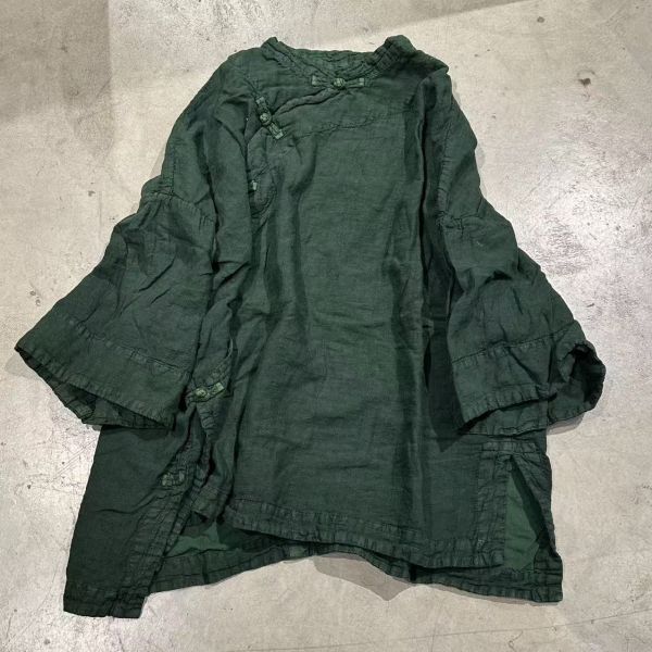 燕燕～秋冬款～復古做舊雙層中式盤扣偏襟外套 