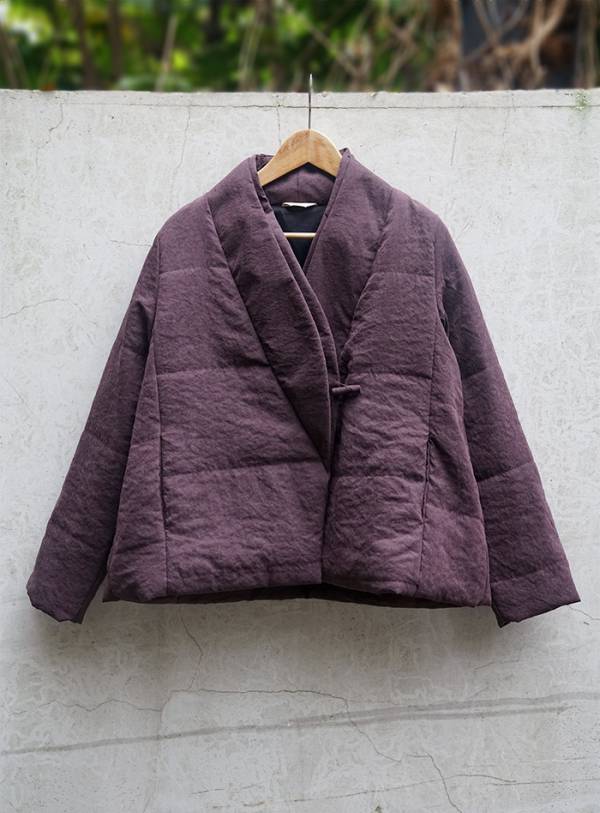 燕燕~棉麻商品~中式斜襟加厚棉外套 1-981 