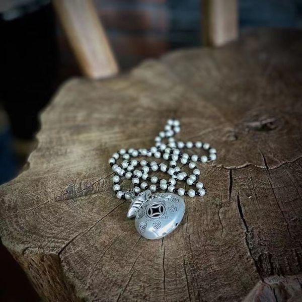 燕燕~棉麻商品~復古文藝棉麻百搭配飾藏銀毛衣鏈掛件項鍊. (福袋） 