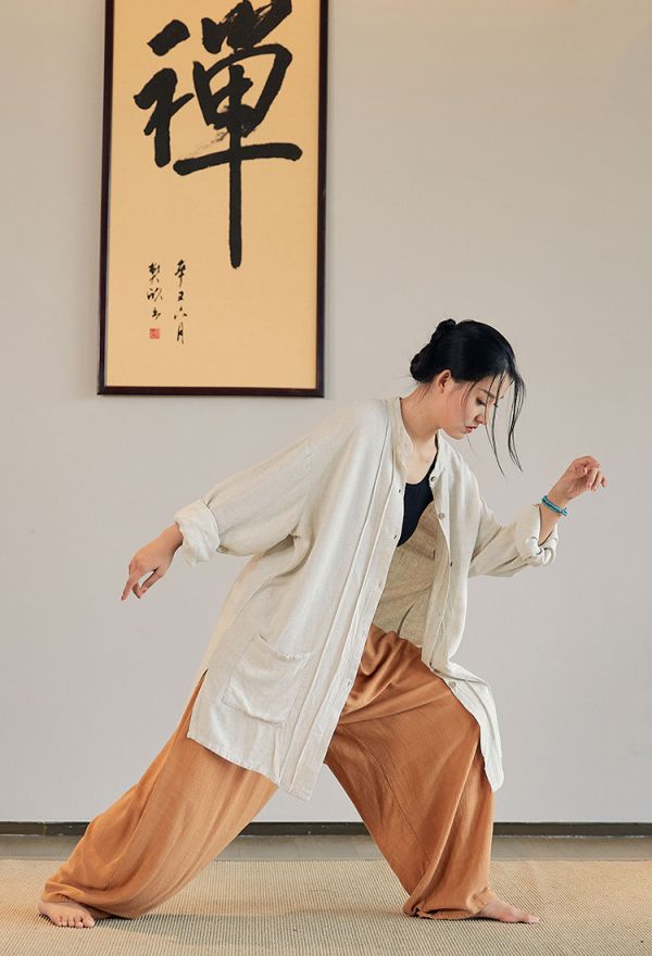 燕燕～亞麻砂洗柔軟上衣襯衫＋長褲 套裝 (一套 1160元） 