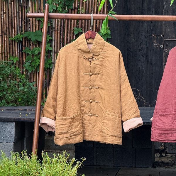 燕燕~大口袋手工盤扣文藝棉衣 復古棉服短外套棉襖外套 