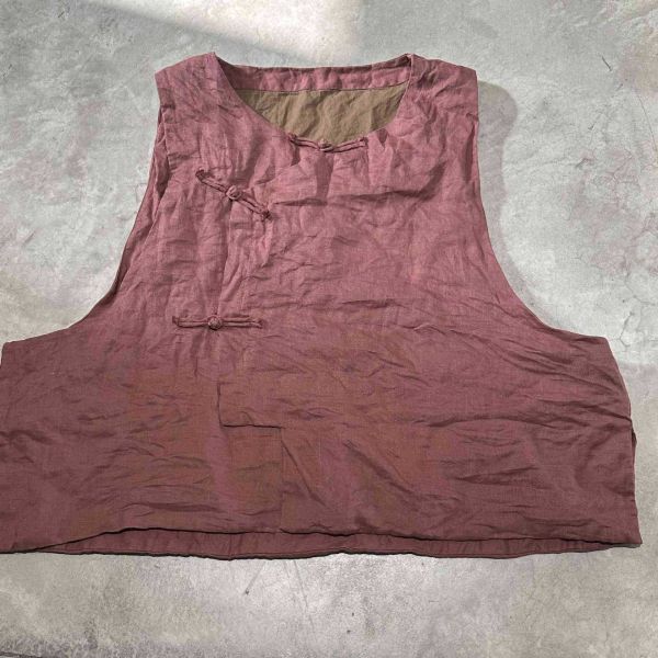 燕燕~秋冬新款 加厚苧麻雙層復古盤扣背心 ab27901 