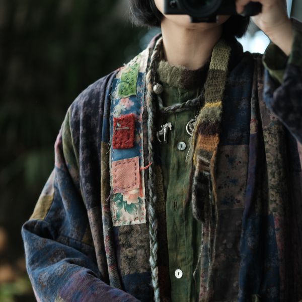 燕燕~設計文藝復古寬鬆夾棉棉衣外套袍子 ab193101 