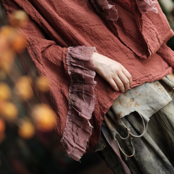 燕燕~復古文藝寬鬆套頭小衫襯衫 T恤 ab237401 (此件不退換） 