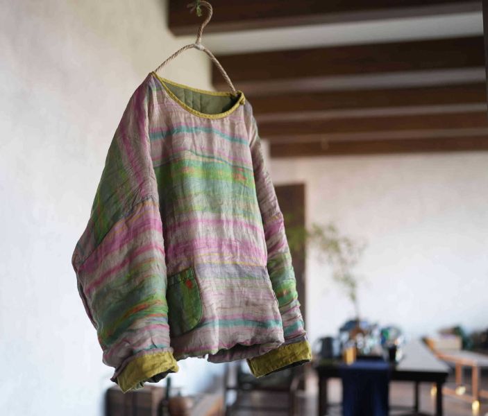 燕燕~超柔苧麻 高溫水洗小棉衣寬鬆女裝棉服上衣 