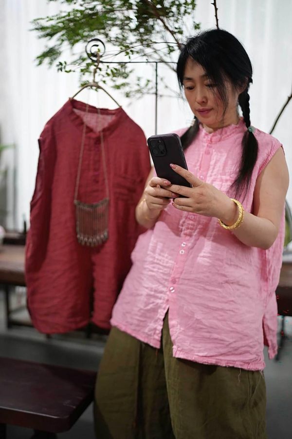 燕燕~高品質復古亞麻寬鬆休閒背心 