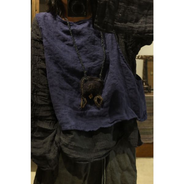 燕燕～早秋款。水洗亞麻  文藝復古軟糯圓領套頭坎肩背心 