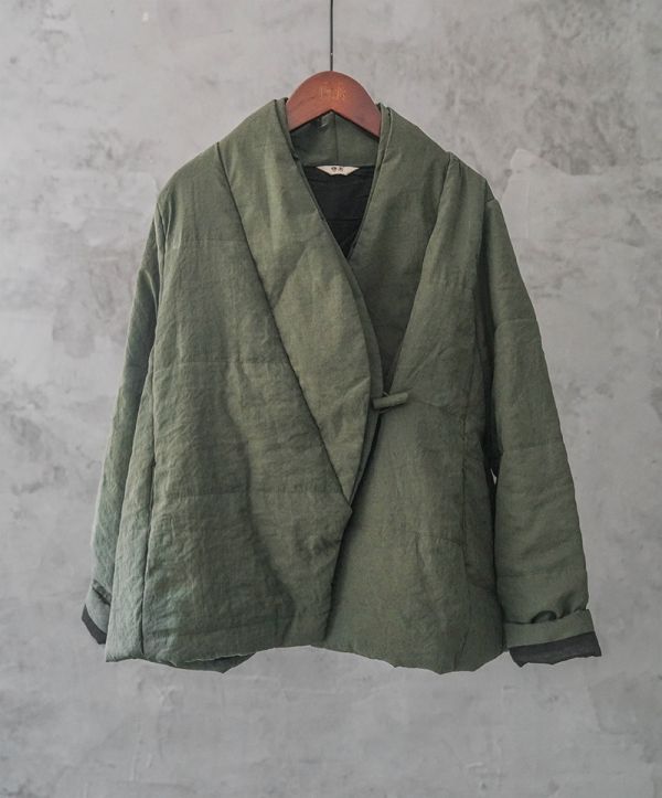 燕燕~棉麻商品~中式斜襟加厚棉外套 1-981 