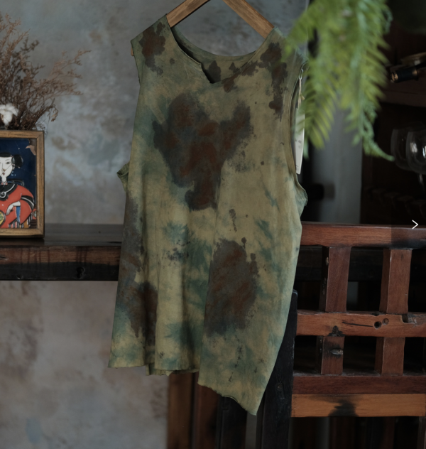 燕燕~棉麻商品~復古植物染棉質V領背心 ab236901 