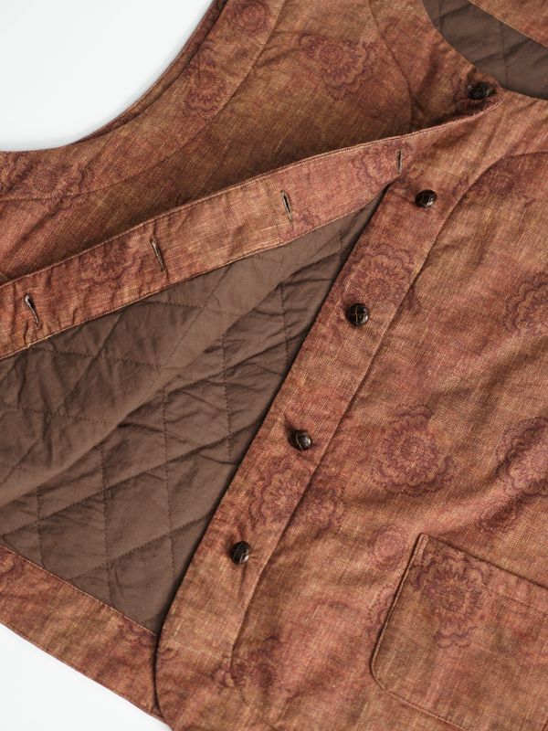 燕燕~數位印花對襟夾棉磨毛懷舊混搭純棉加厚背心  abM2532301（可加購長裙搭成一套） 