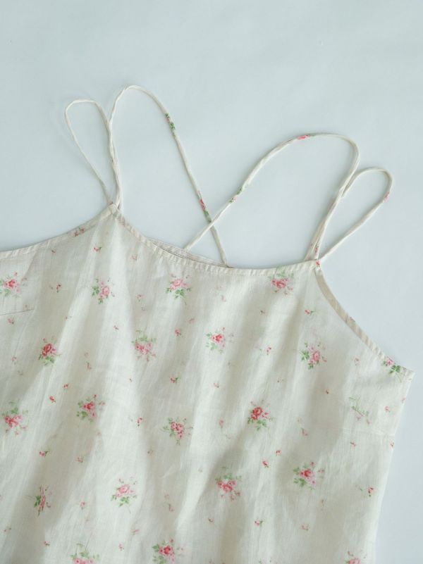 燕燕~棉麻商品~ 夏季2 復古碎花吊帶背心  ab2317601 
