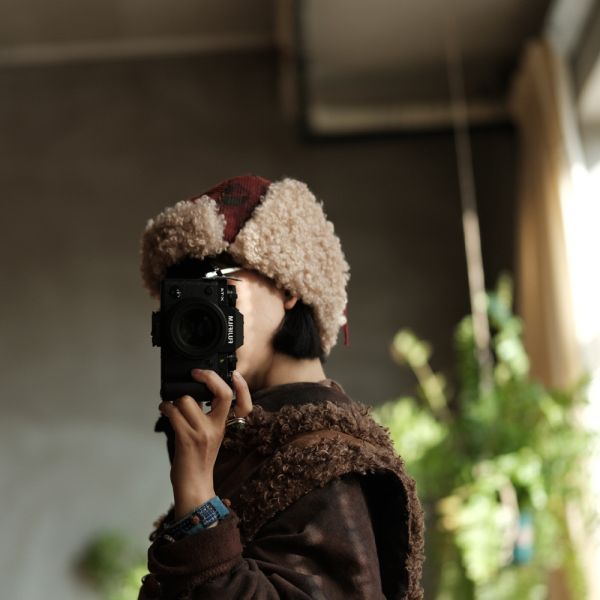 燕燕~純棉復古羊捲毛帽百搭夾棉雷鋒帽 abM06201 