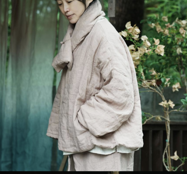 燕燕~高溫水洗超柔亞麻 小棉衣寬鬆女裝短版棉服上衣 （可搭配圍巾一起購買） 