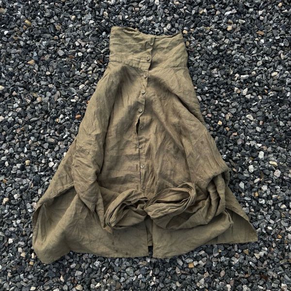 燕燕~秋冬新款 寬鬆加厚苧麻高領開襟衫 上衣 