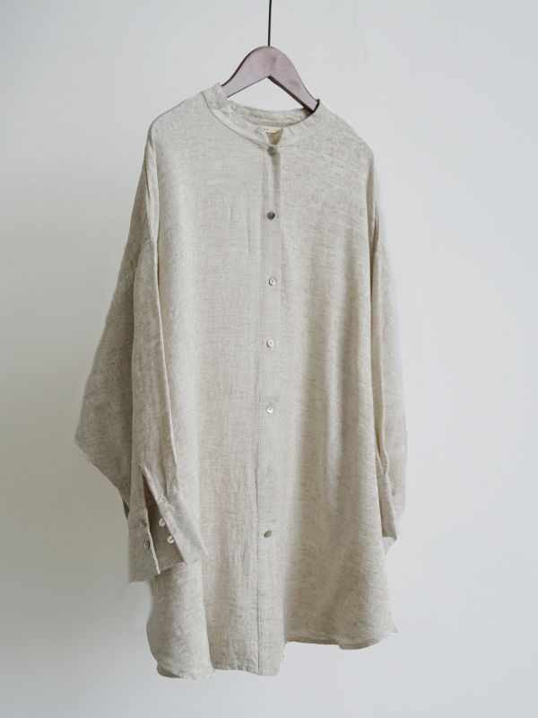 燕燕~早春款～新中式簡約提花襯衫 復古立領寬鬆蝙蝠袖長上衣 ab2503401 