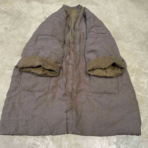 燕燕~秋冬款式 漢麻色織雙層夾棉 繫帶棉袍外套 長大衣 