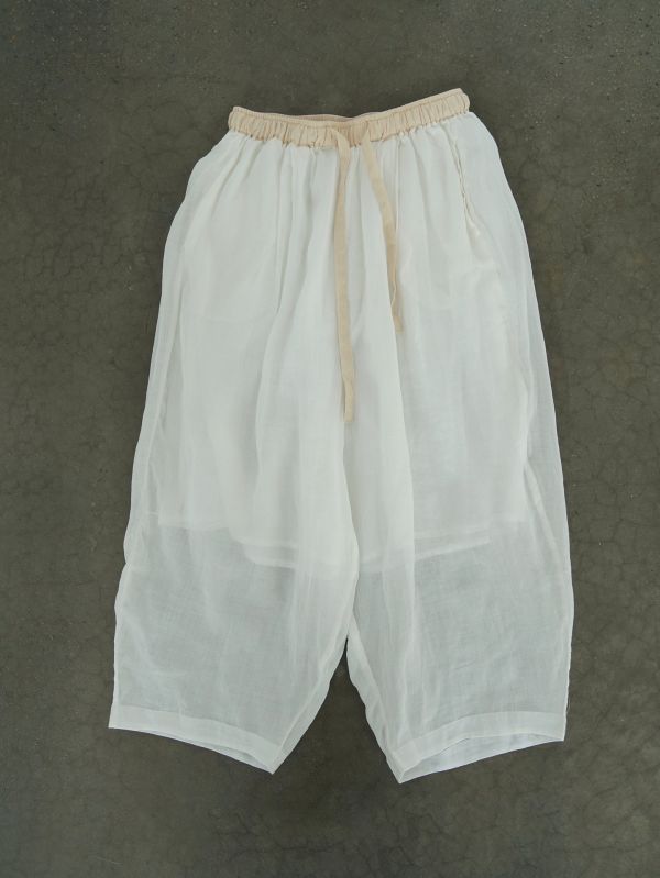 燕燕~苧麻~雙層清涼寬鬆休閒鬆緊直筒顯瘦百搭長褲     ab2418001 