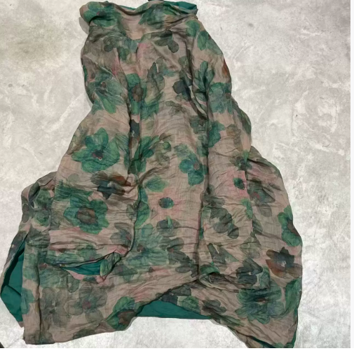 燕燕～秋季風格～復古苧麻雙層高領側開叉中長袍 中長款上衣 