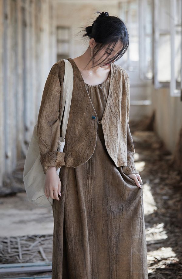 燕燕~苧麻~夏棉麻女裝新款   紮染百搭開襟衫 長袖短外套 