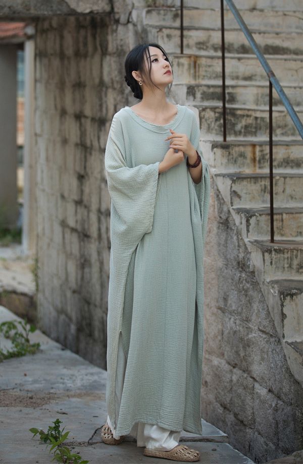 燕燕~夏~苧麻 寬鬆大尺碼 禪舞服 瑜珈 打坐修行  隨心所欲長袍洋裝 連身裙 