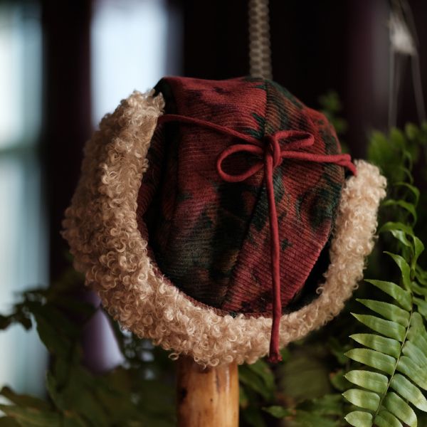 燕燕~純棉復古羊捲毛帽百搭夾棉雷鋒帽 abM06201 