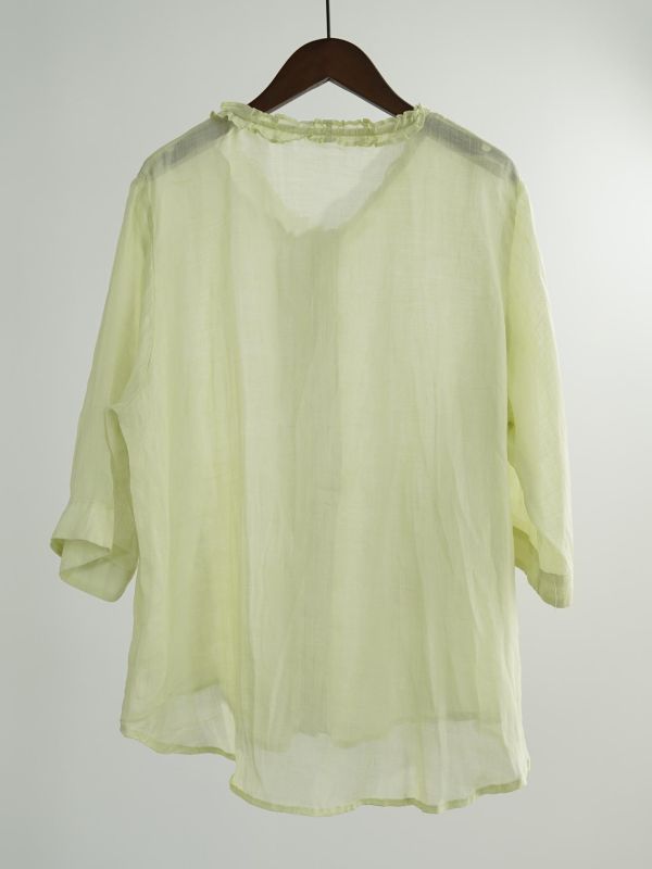 燕燕~夏季新款~復古細苧麻防曬襯衫 木耳邊田園開襟上衣 ab2634601 