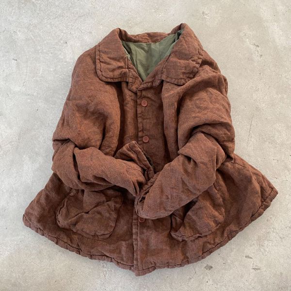 燕燕~秋冬款式 文藝色織亞麻夾棉薄棉休閒外套 