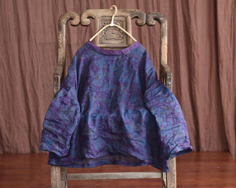 燕燕. 苧麻 撞色休閒輕薄上衣 復古寬鬆襯衫 長袖棉麻衫 