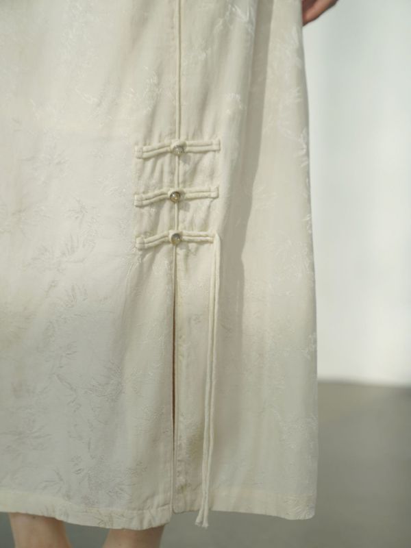 天絲提花    復古國潮顯瘦開叉 流蘇長裙     ab2409701 