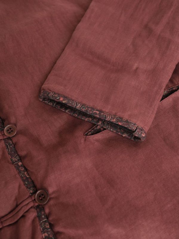 燕燕~棉麻商品~亞麻 復古立領加厚棉衣 對襟夾棉外套.    ab2322101 