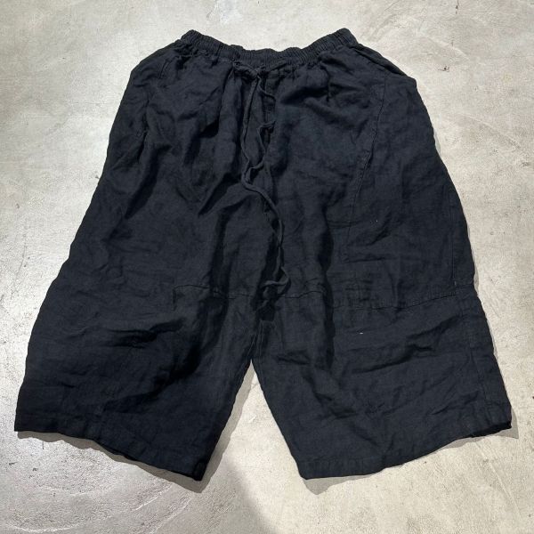 燕燕～亞麻。休閒復古拼接抽帶鬆緊腰 長褲 寬褲 休閒褲 